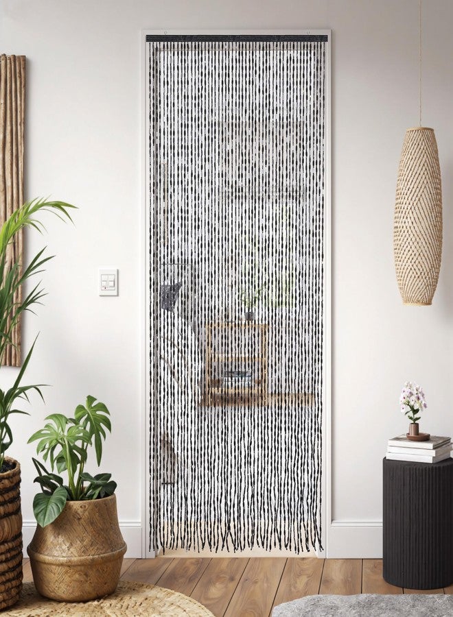 Osunnus Handmade Bamboo Beaded Curtain for Doorway 35.5 x 75 Inches 52 Strands Hanging Door Beads Hippie Curtain for Bedroom Living Room Boho Rustic Home Store Decor, Black - Image 2